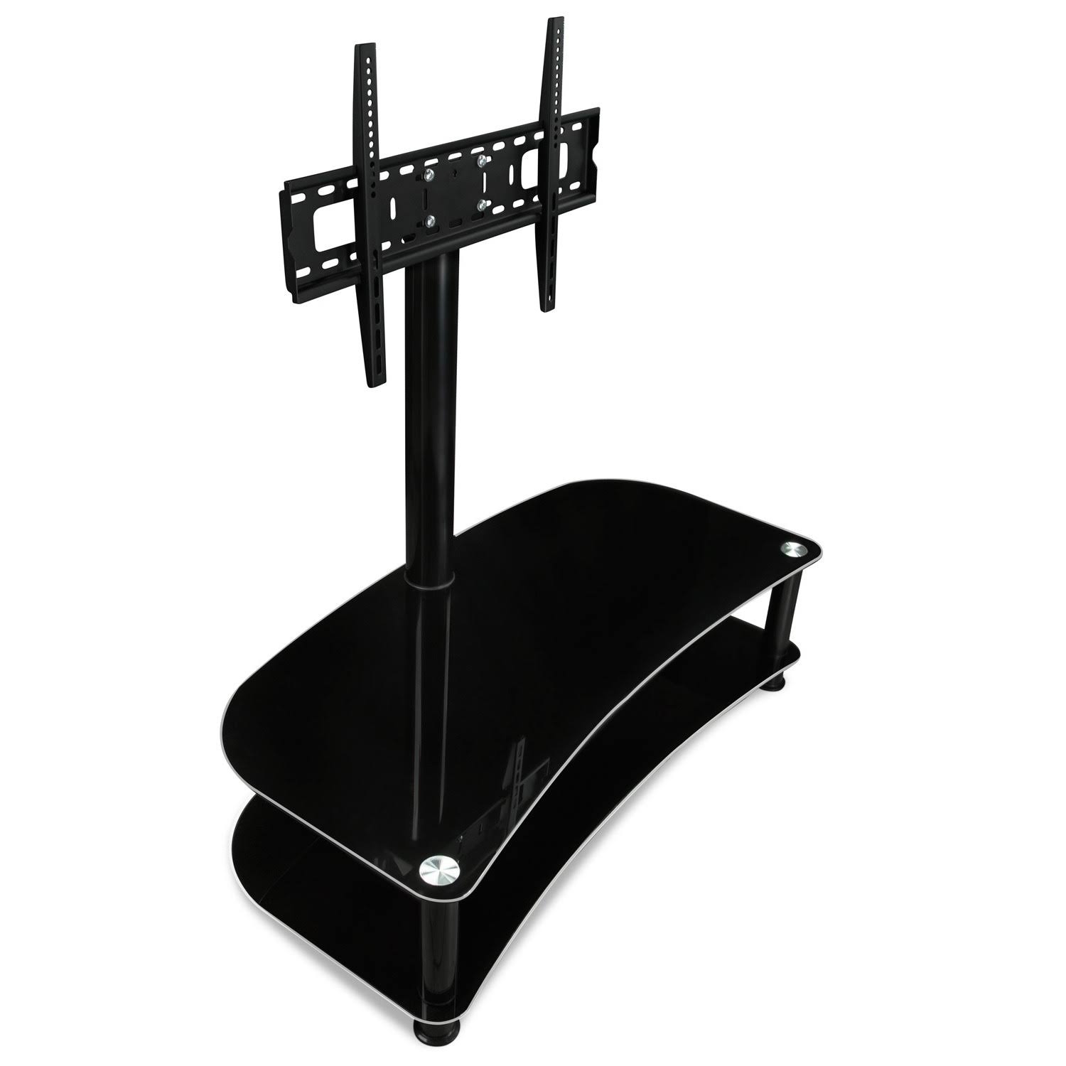 Mount-It! Floor TV Stand with Mount and Glass Shelves - TV Mount Entertainment Center, Fit