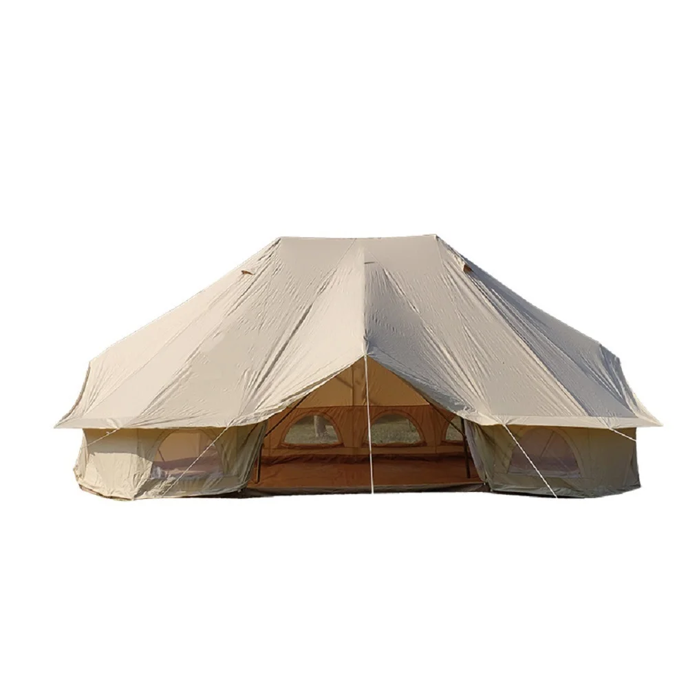 Teepee Tent Emperor Twin Bell Tent Three-Door Canvas Luxury Tent Safari Tent Canvas Luxury Family Yurt Tent