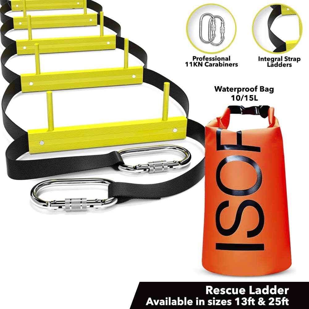 Fire Escape Ladder 3 Story | Rope Ladder Fire Escape for Homes 3rd Floor | Portable, Foldable & Compact | Emergency Ladder Suitable for Balcony & Windows