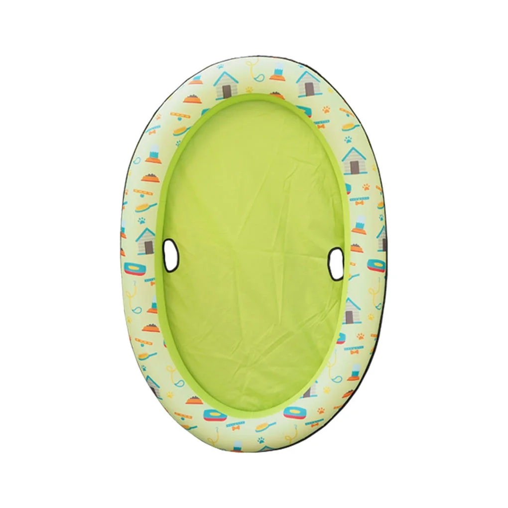TureClos Pet Swimming Pool Raft Inflatable PVC Pool Raft with Printing Pattern Outdoor Water Playing Toy