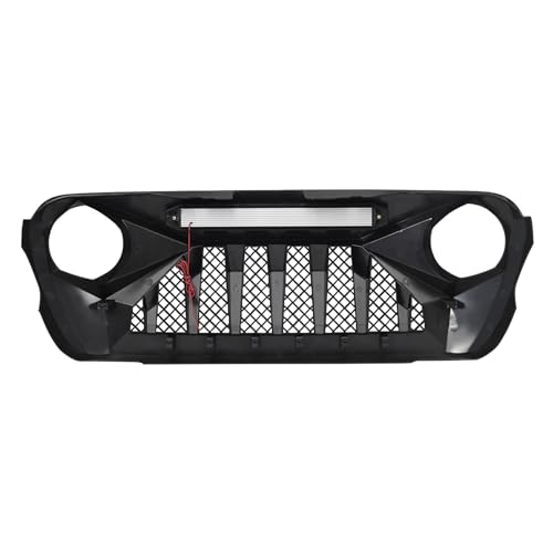 AMERICAN MODIFIED Gladiator Vader Front Grille with Mesh Compatible with Jeep 2018-2023 Wrangler JL and Gladiator JT Models w/o TrailCam