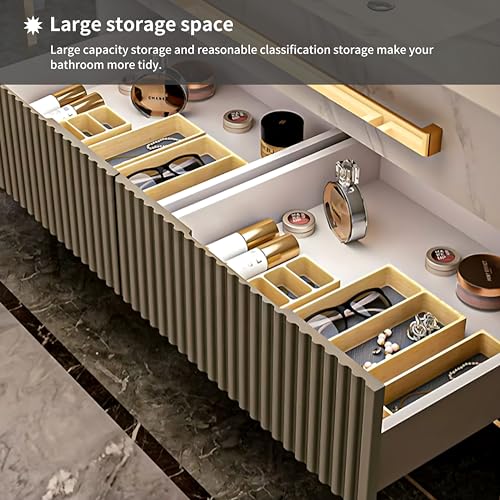 Bathroom Vanity with Sink - Bathroom Vanity Set includes Smart Defog Mirror, Modern Bathroom Sink Cabinet, Large Capacity Storage Space Bathroom Vanity, Gifts for Wife and Daughter (48")