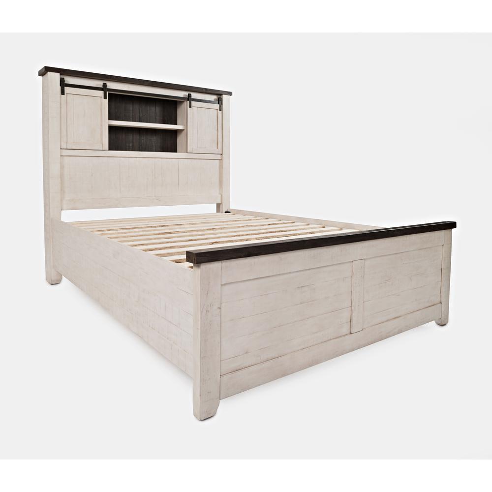 Jofran Madison County Rustic Reclaimed Pine Farmhouse Queen Barn Door Bed