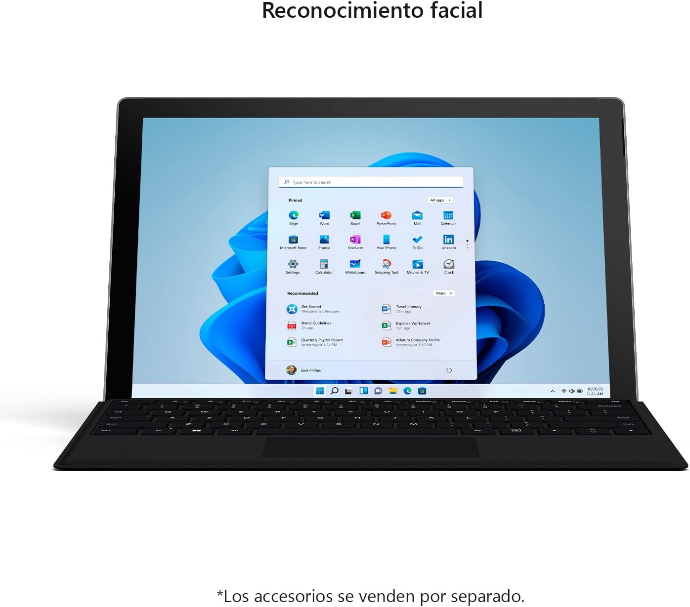 Microsoft Surface Pro 7+ 128GB i5-1135G7 8GB RAM (12.3-inch Touchscreen, Wi-Fi, Quad-Core i5, Windows 11 Home) Platinum, TFN-00001