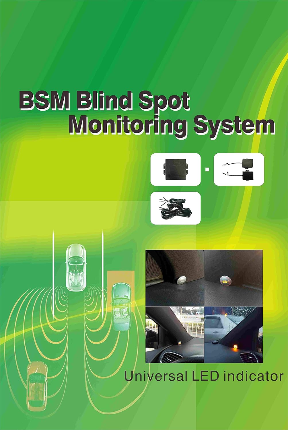 CarBest Radar Based Blind Spot Sensor and Rear Cross Traffic Alert System, BSD, BSM, 24GHZ Microwave Radar Blind Spot Detection System