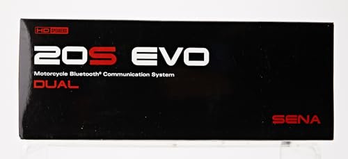 Sena 20S EVO Motorcycle Bluetooth Headset Communication System with HD Speakers,Black SC-A0325 High Definition Speakers