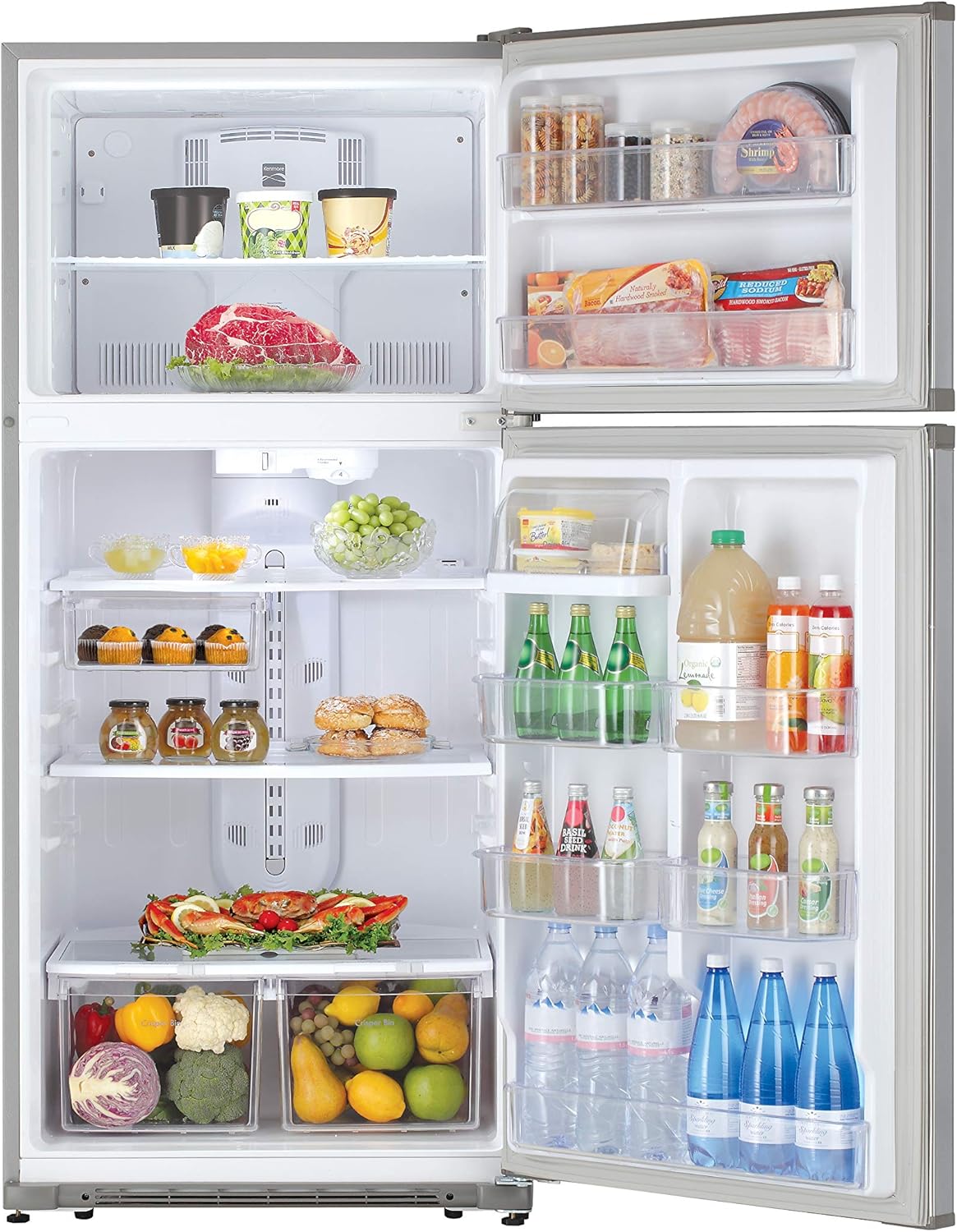 Kenmore 30 Top-Freezer Refrigerator with 18 Cubic Ft. Total Capacity, Stainless Steel