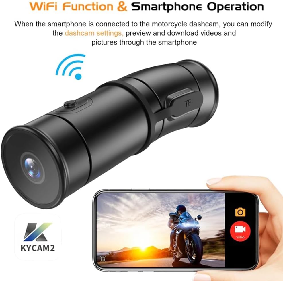 Motorcycle 2k Camera Motorcycle Dash Cam with Front & Rear 2K Camera Video Recorder Dashcam 1440P Motorcycle Helmet Camera with Wireless Controller WiFi Motor Bike DVR Dash Cam Night Vision