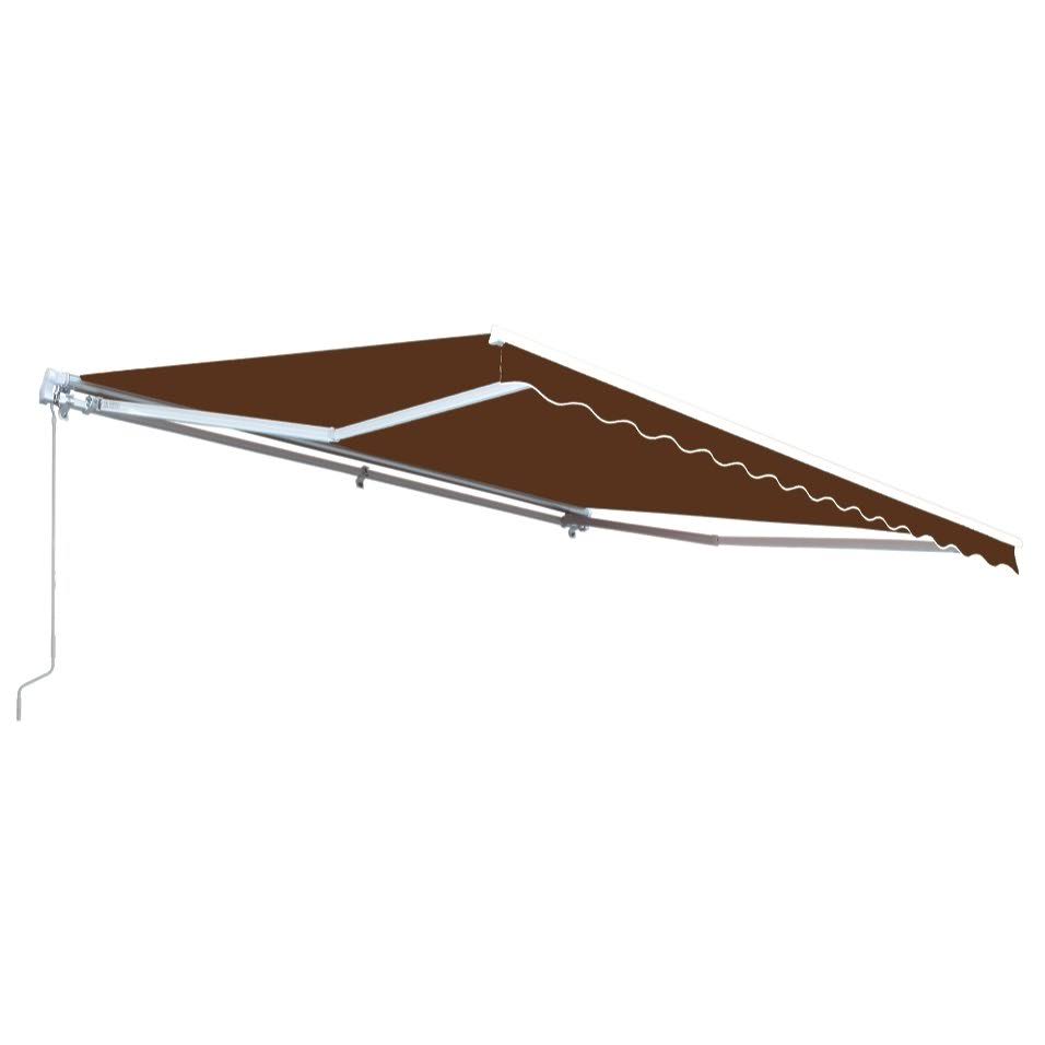 Aleko 13&x10& Motorized Retractable Patio Awning, Brown Color