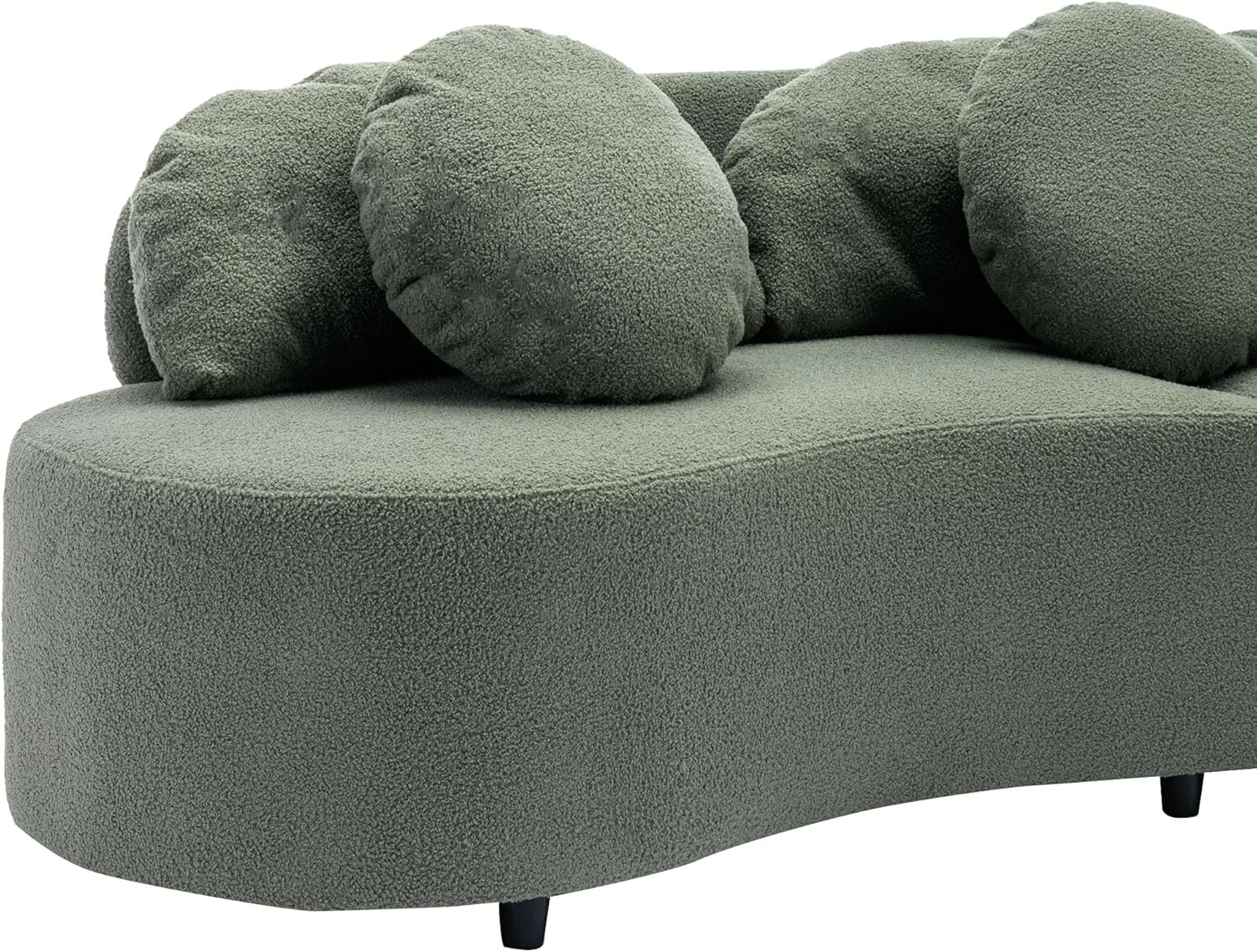 103.9" Modern Velvet Upholstered Sectional Sofa Curved Couch Living Room Furniture for Home Office, Green