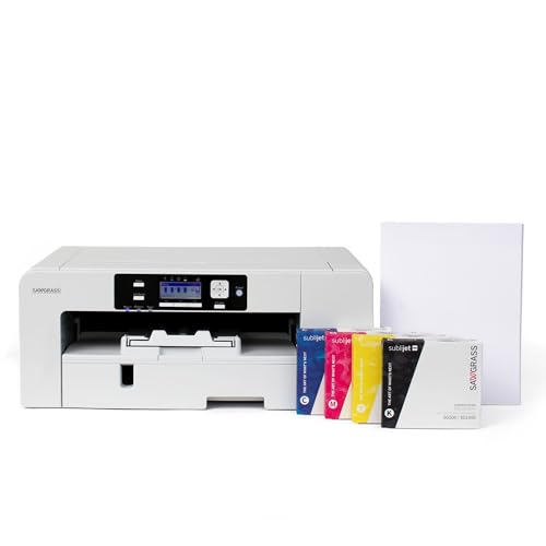 Sawgrass SG500 Sublimation Printer Starter Bundle | Includes Professional Dye-Sublimation Printer, SubliJet UHD Inks & TruePix Sublimation Paper | Wi-Fi Connectivity | Create Custom Designs