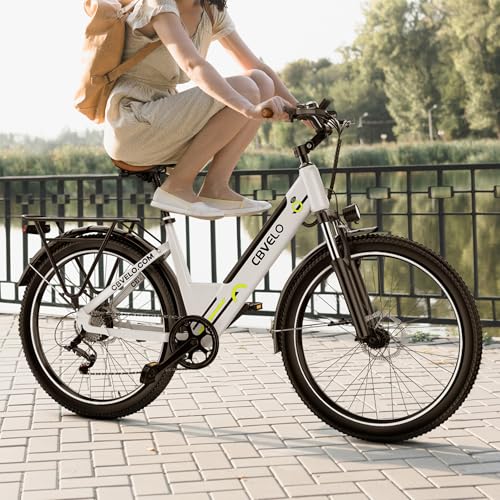 1000 Peak Electric Bike for Adults,up 80 Miles Removable Battery Ebike, 26" Electric E Bike with 7-Speed,Adult Electric Bicycles for Commute Beach Snow Womens All Terrain