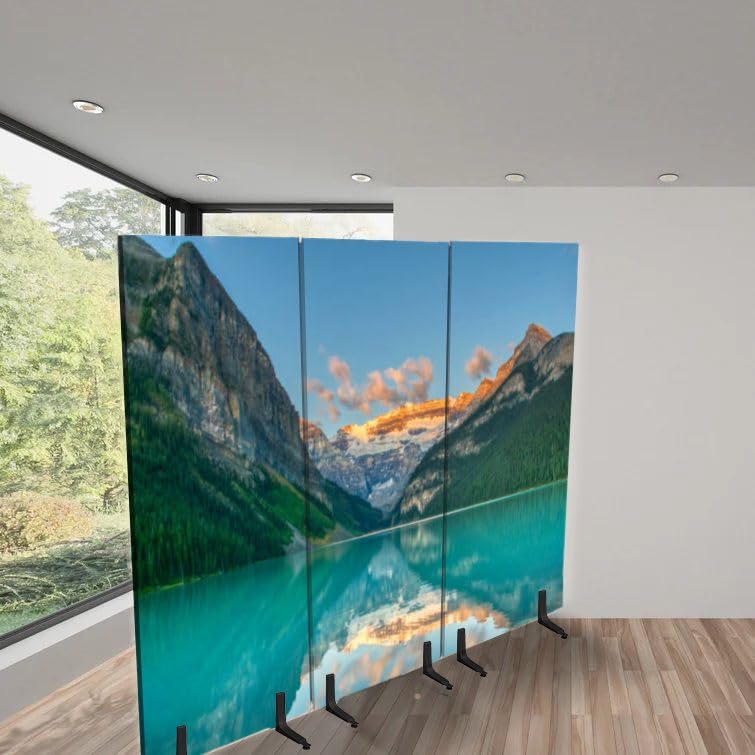 3 Panels Freestanding Acoustic Room Divider Breathtaking Orlando Park During Vibrant Sunrise Central Florida Soundproof Privacy Screen Folding Sound Absorbing Partition Wall Divider for Office