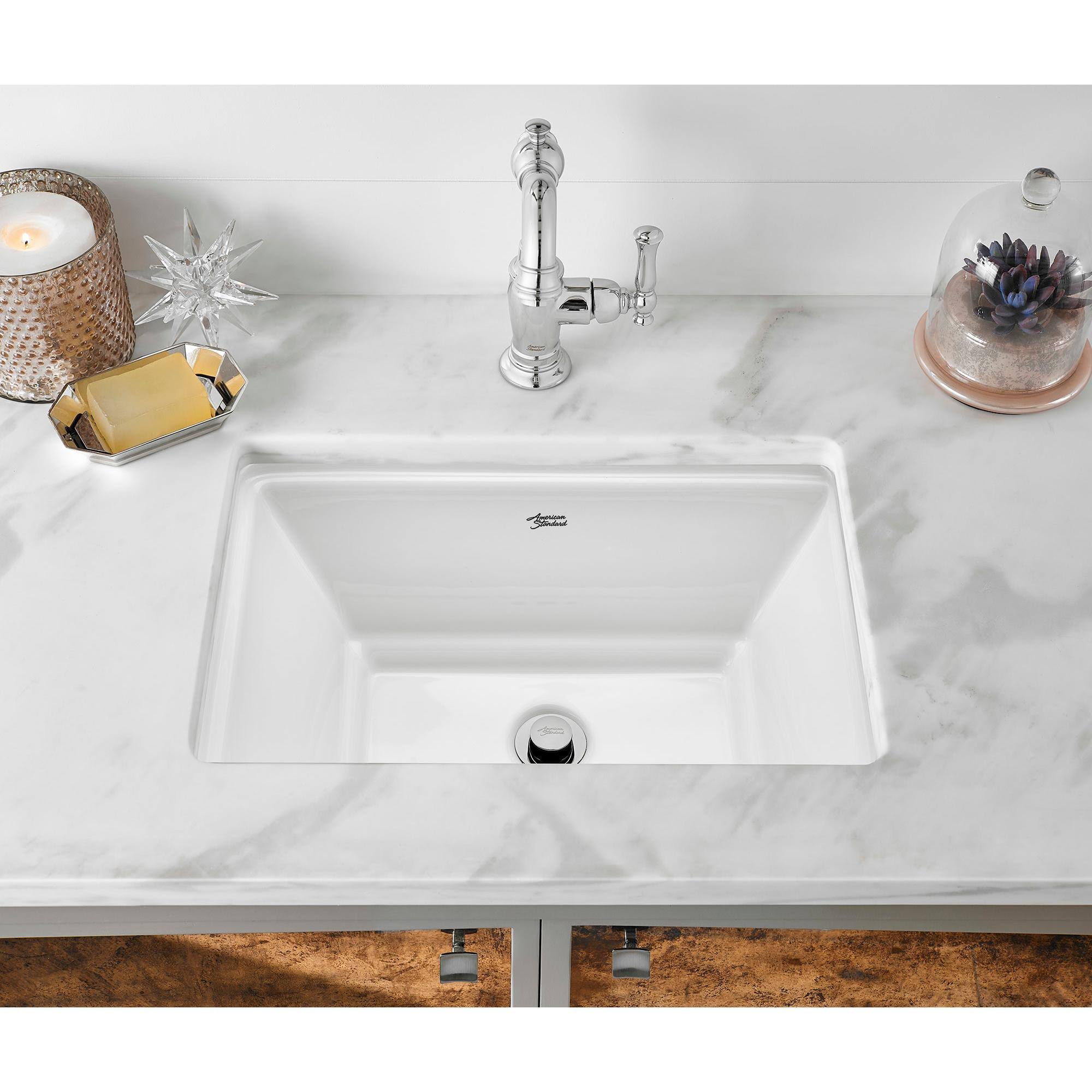 American Standard 0483.000 Estate 19-3/4x22 Undermount Fireclay Bathroom Sink with Linen