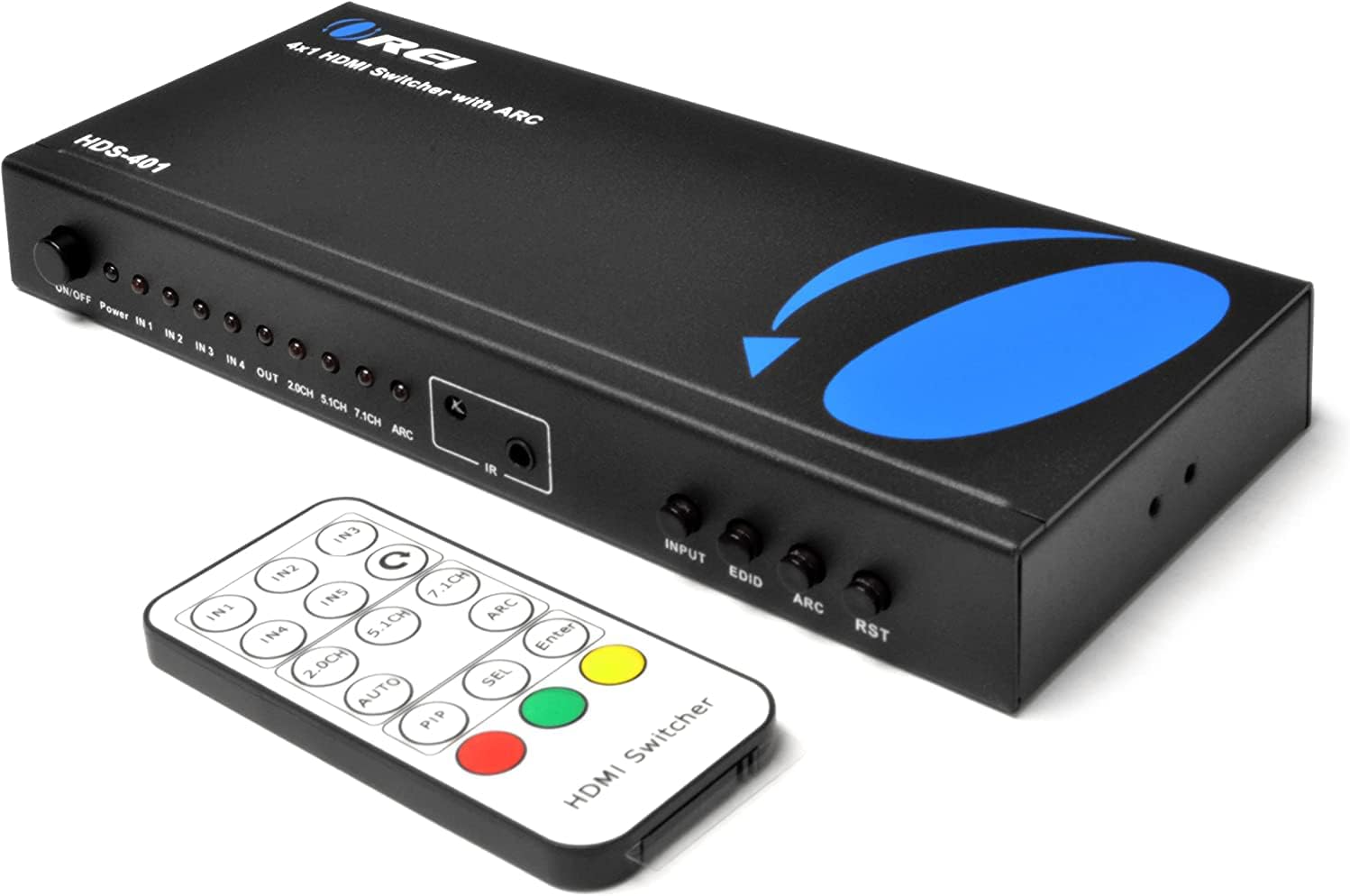 4K HDMI Switcher 4 x 1 by OREI Switch ARC Audio Extractor Supports Upto 4K 2K 30Hz 1080P IR Remote Control