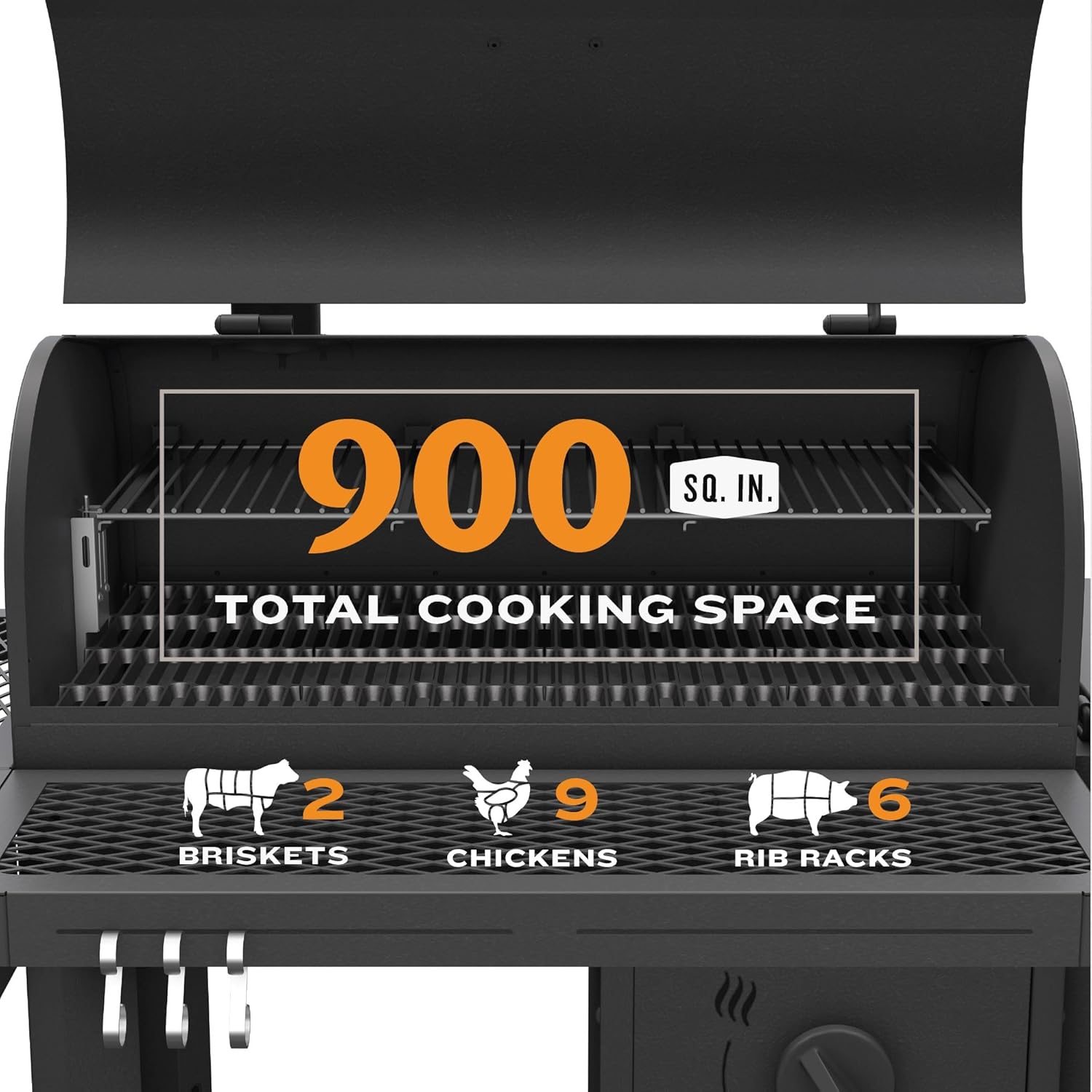 OKLAHOMA JOE'S® Tahoma™ Auto-Feed Charcoal 900 Smoker and Grill, Black Steel, 24203104