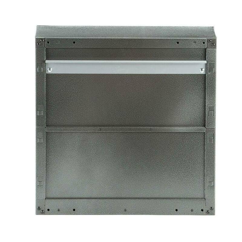 28-In Home Garage Storage Organizer Wall Mount Cabinet Tool Box Silver Tread