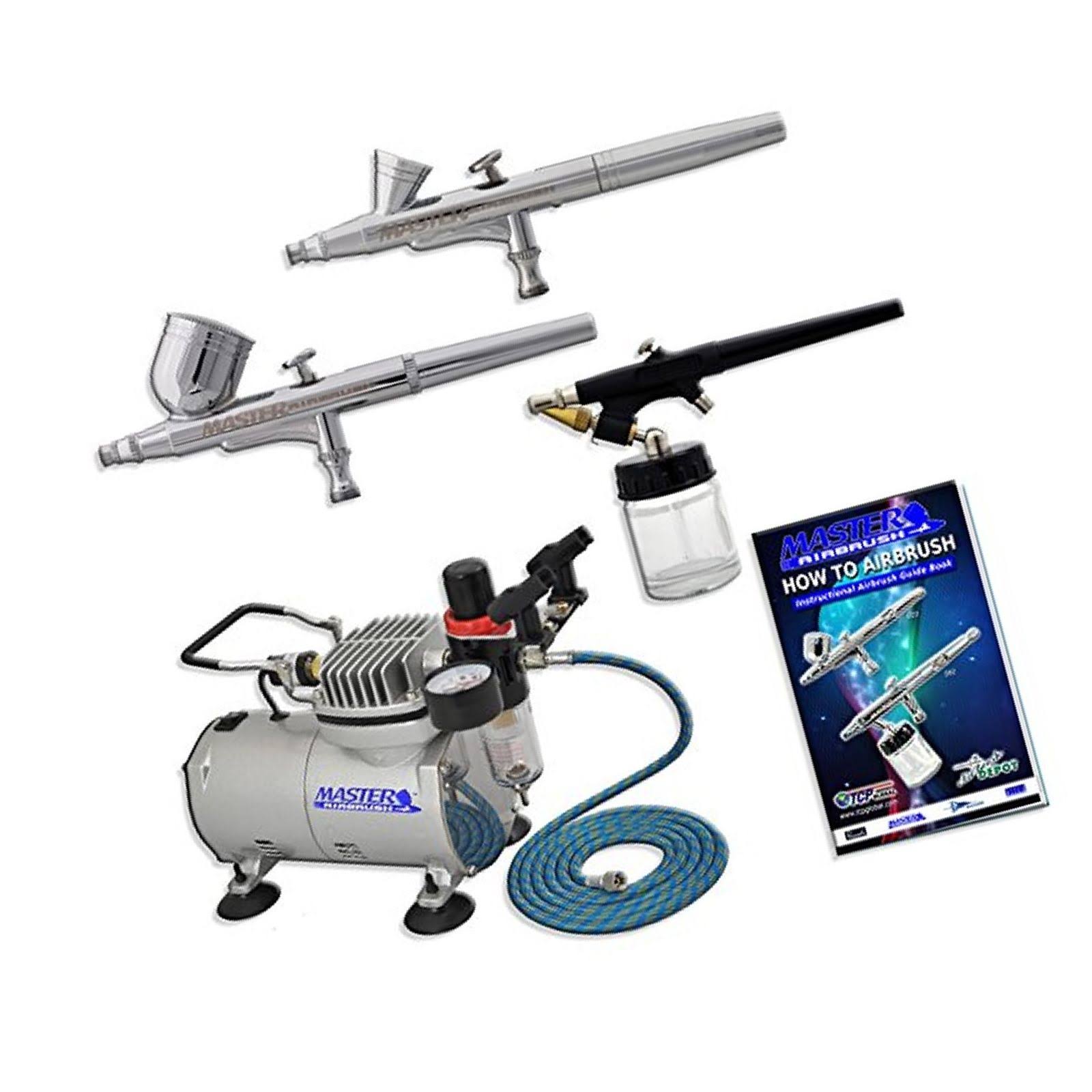 Master Airbrush Multi-Purpose Professional Airbrushing System with 3 Airbrushes