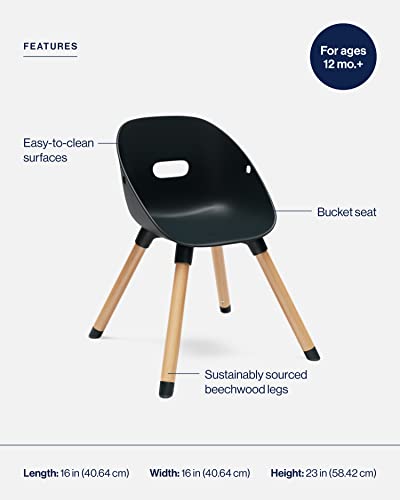Lalo The Play Chair, Wooden and Non-Toxic Plastic Kids and Toddler Chair - Sturdy Bucket Seat and Easy to Clean Kids Chair with up to 200 lb. Weight Capacity, Set of 2 - Sage