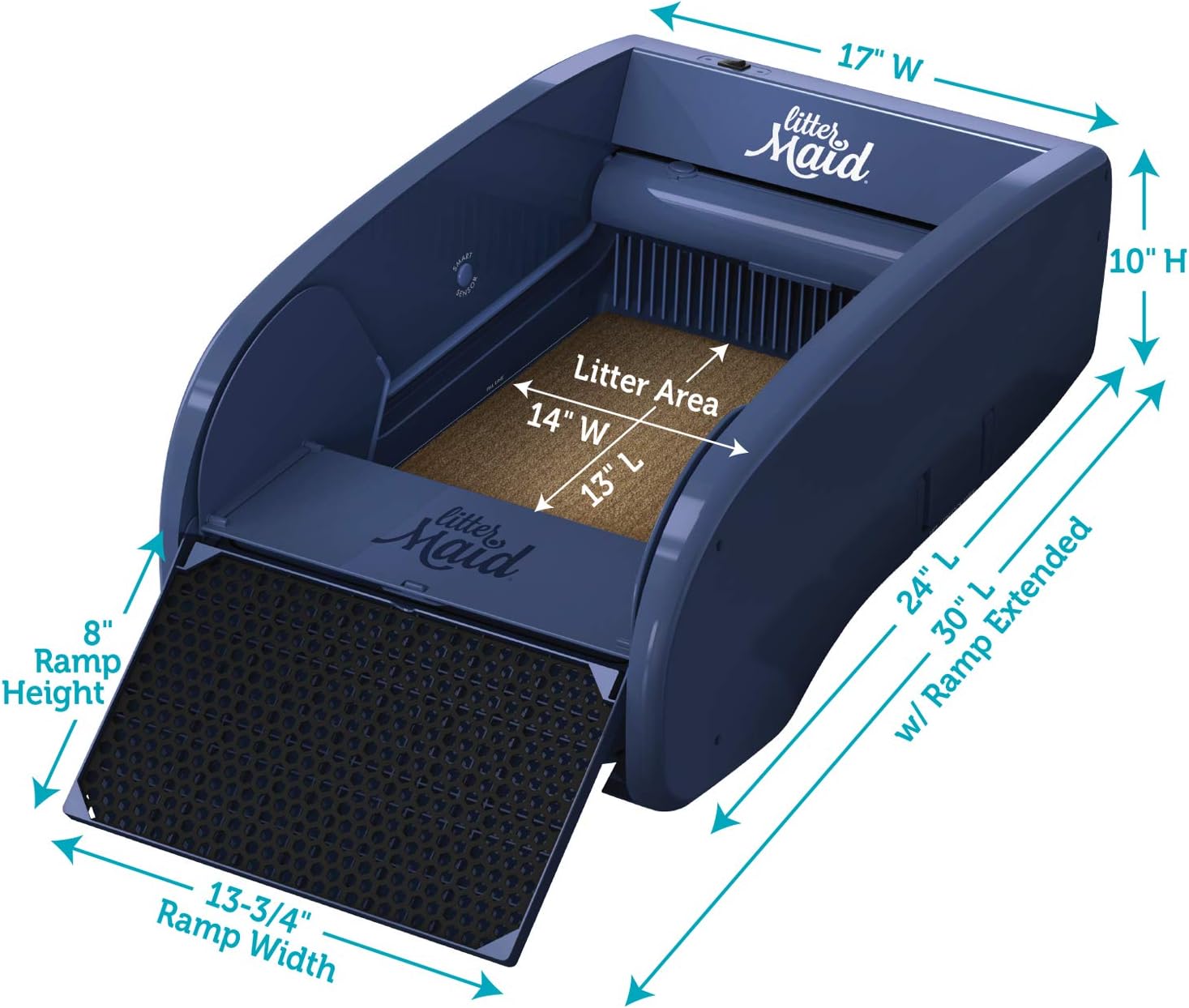LitterMaid® Single Cat Self-Cleaning Litter Box, Blue
