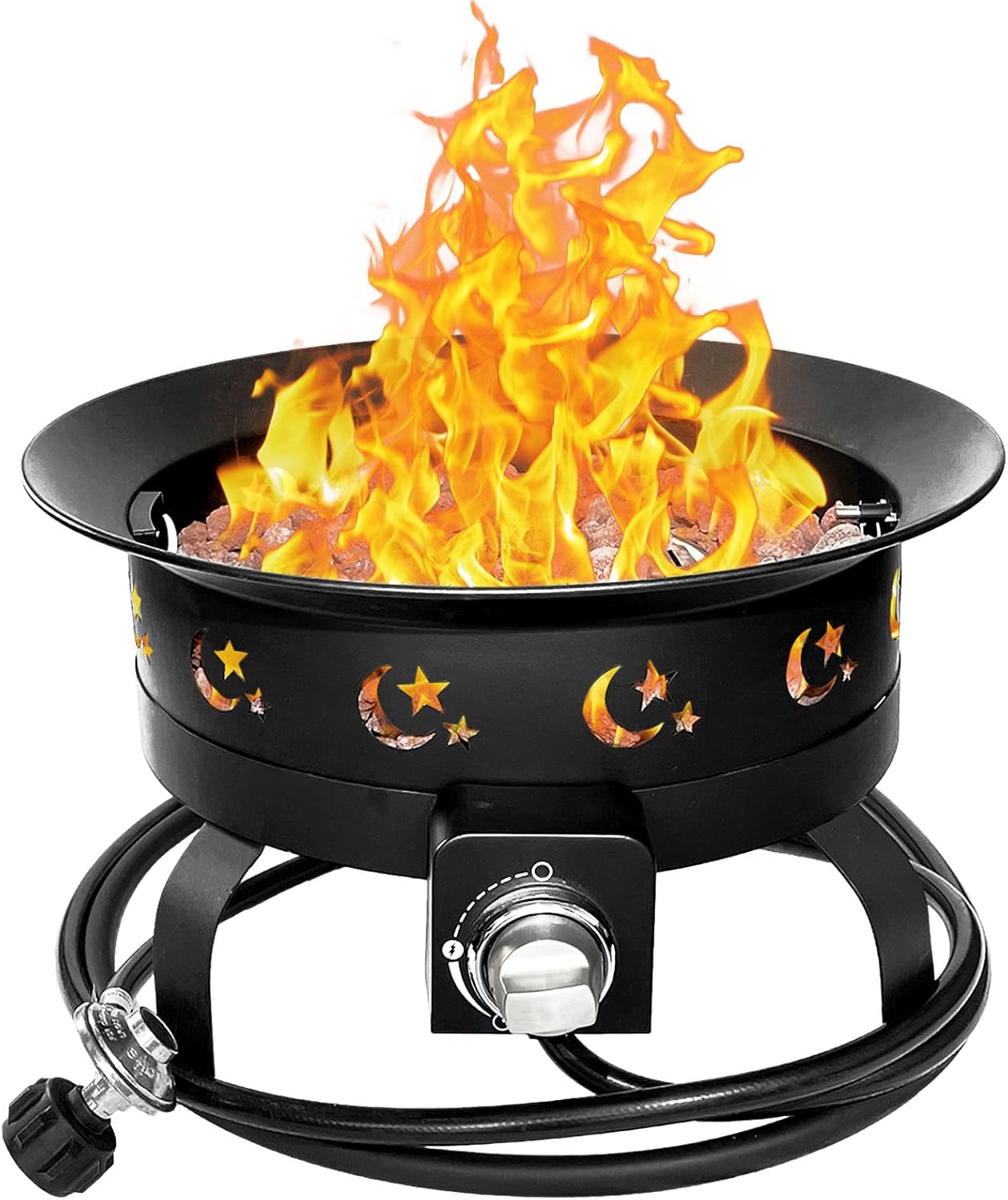 FOOPIT Portable Propane Fire Pit Camping Small Smokeless Gas Firepit Outdoor Fireplace Round Steel Bonfire Pits for Outside