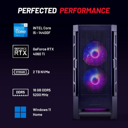 Skytech Chronos Gaming PC Desktop – AMD Ryzen 7 5700X 3.4 GHz, NVIDIA RTX 4070, 1TB NVME SSD, 16GB DDR4 RAM 3200, 750W Gold PSU, 240mm AIO, 11AC Wi-Fi, Windows 11 Home 64-bit