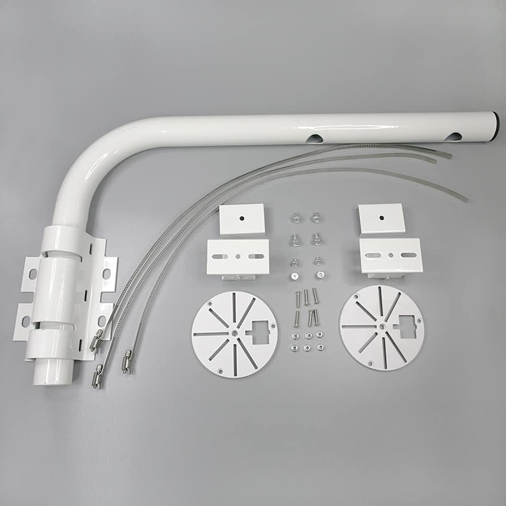 compcctv CCTV Security Camera Pole Mount Bracket Adjustable Universal Security Camera CCTV Security Camera Mount Double Head Bracket (1 Pack) (23.6 INCH) Camera mounting Bracket Pack of 2