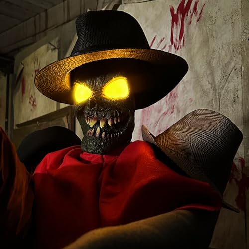 Haunted Hill Farm Life-Size 2.9-Ft Animatronic Gravely Granny by Tekky Halloween Decoration with Motion-Activated Sounds