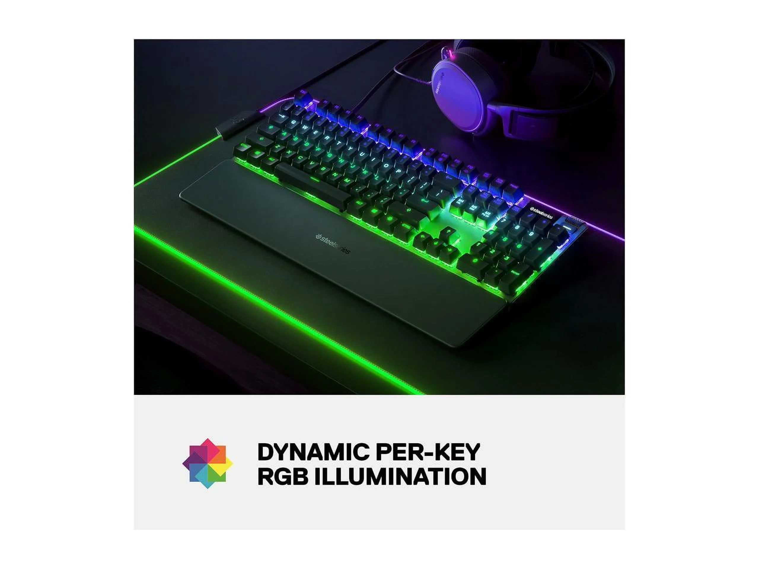 SteelSeries Apex Pro Mechanical Gaming Keyboard – Adjustable Actuation Switches – World’s Fastest Mechanical Keyboard – OLED Smart Display – RGB Backlit