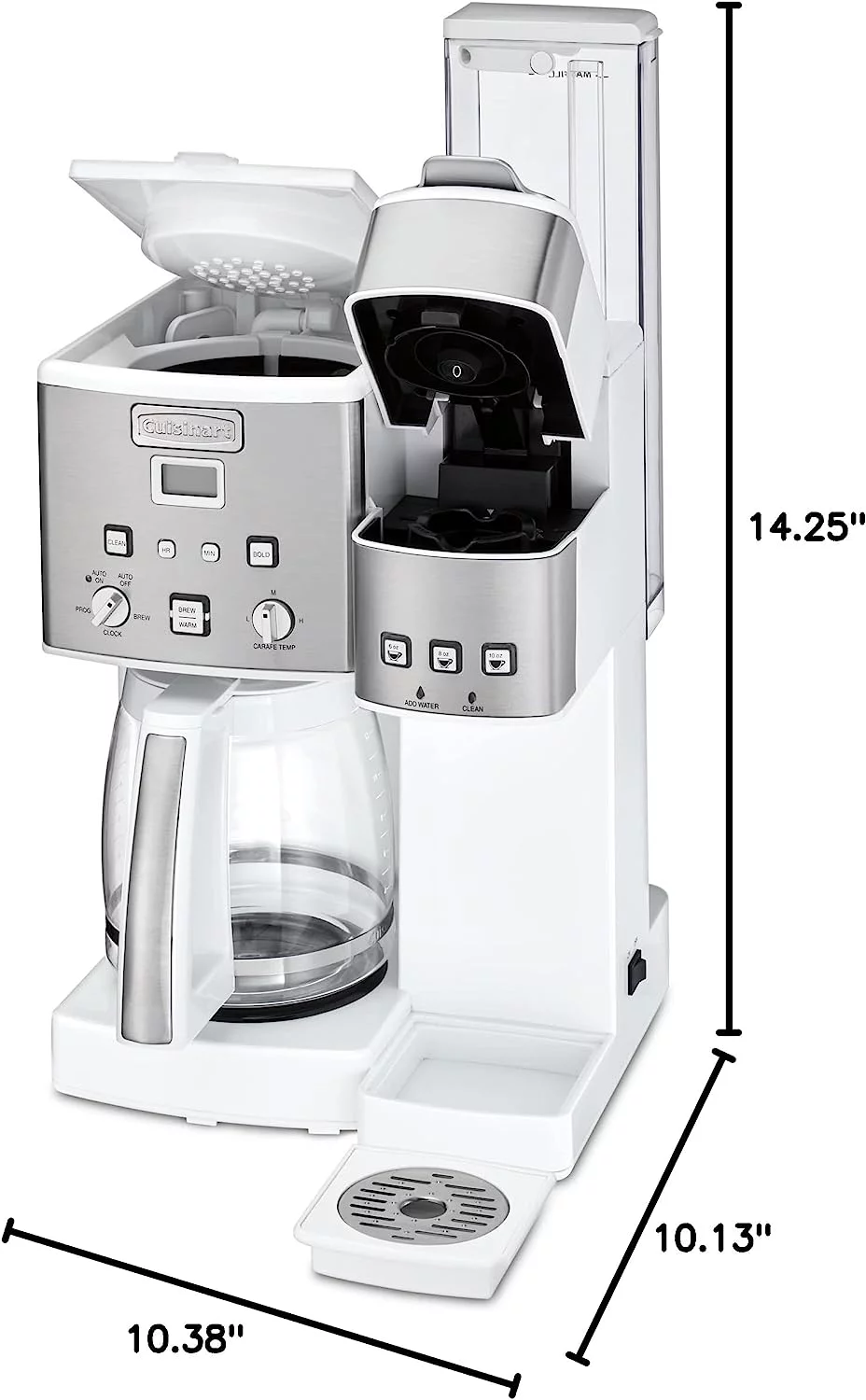 Cuisinart SS-15W Maker Coffee Center 12-Cup Coffeemaker and Single-Serve Brewer, White Stainless Steel