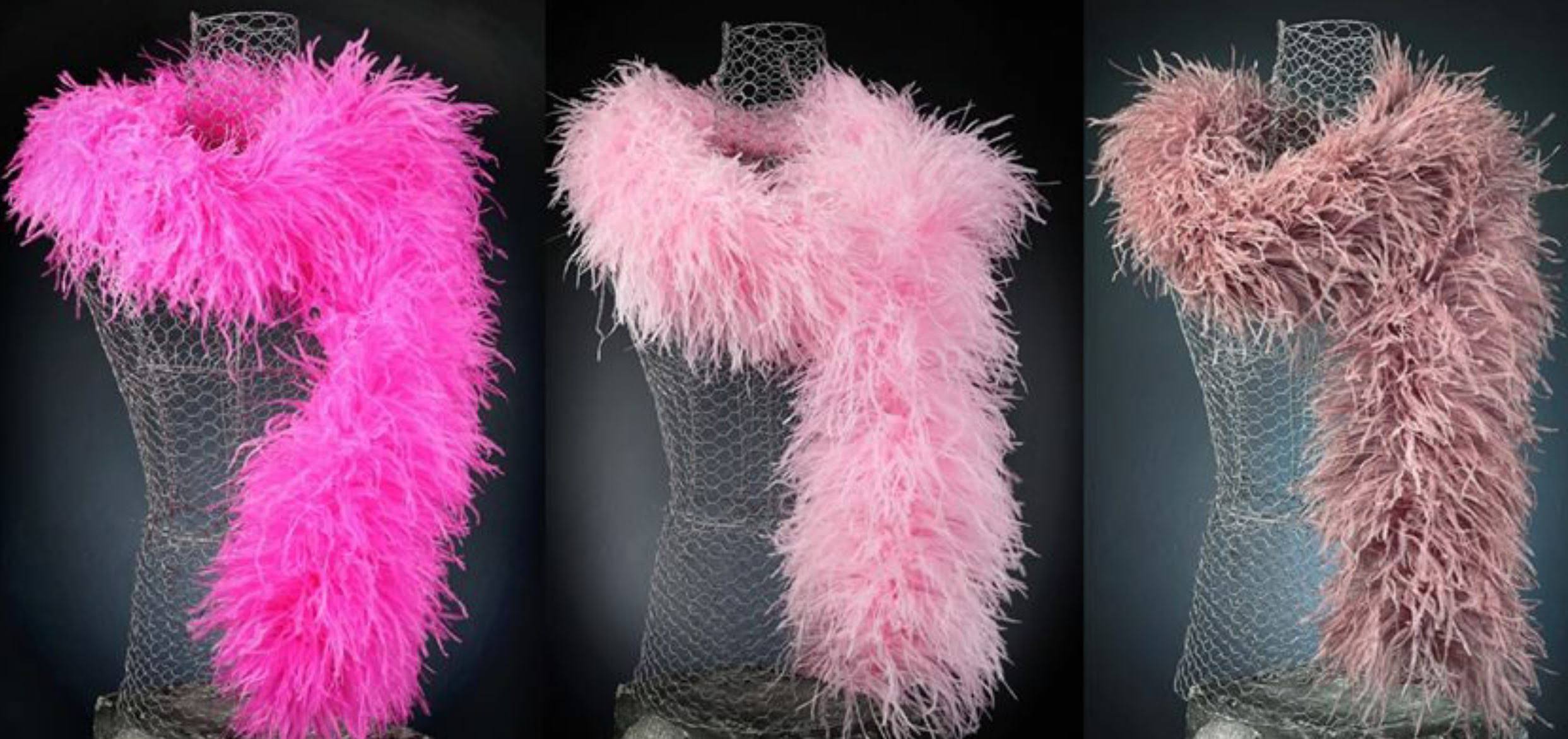 KOLUNTU Genuine Ostrich Feather Boa, 6 Ply Hot Pink