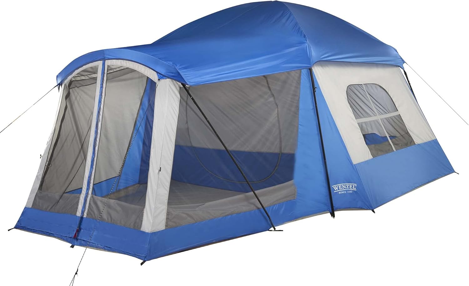 Wenzel Klondike 8 Person Water Resistant Tent with Convertible Screen Room for Family Camping