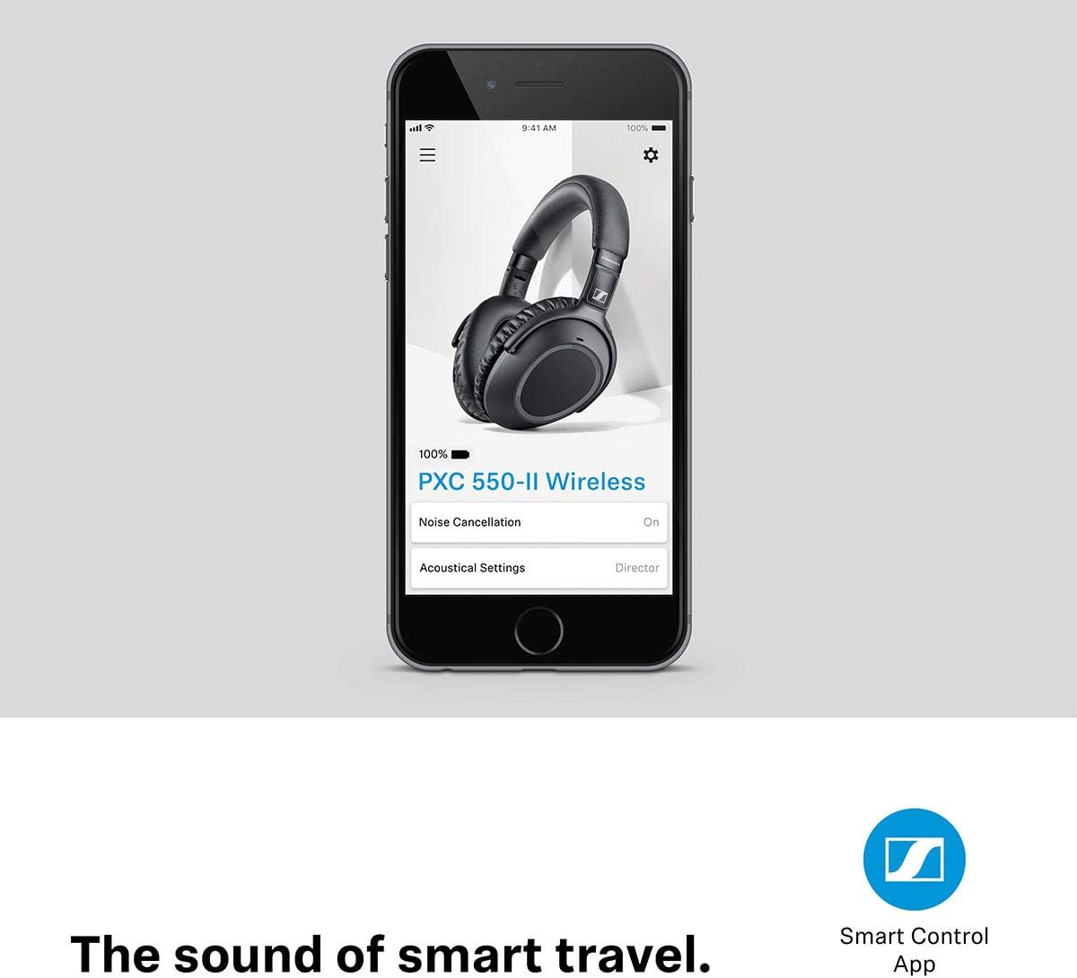 SENNHEISER PXC 550-II Wireless NoiseGard Adaptive Noise Cancelling, Bluetooth Headphone with Touch Sensitive Control and 30-Hour Battery Life, Black