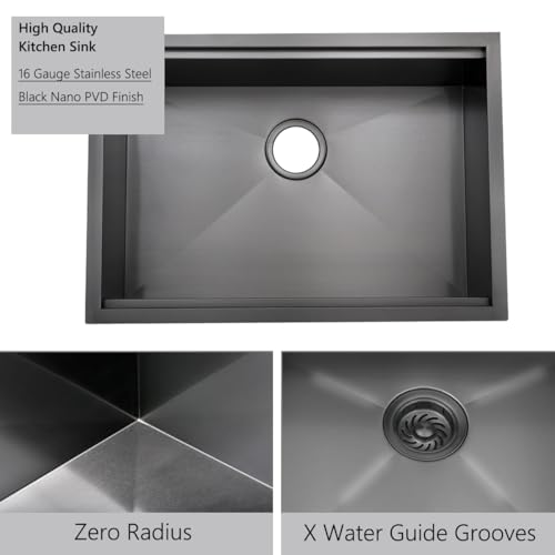 30 In Black Undermount Workstation Kitchen Sink - Dorzom 30”x19” In Metallic Matte Black Stainless Steel Under Mount 18 Gauge 10 Inch Deep Single Bowl Workstation Ledge Kitchen Sink with Accessories