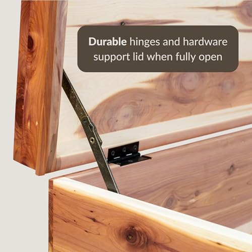 35" Amish Heirloom Aromatic Red Cedar Hope Chest with Waterfall Edge, Small Storage Trunk with Lock for Blankets and Keepsakes - Made in America