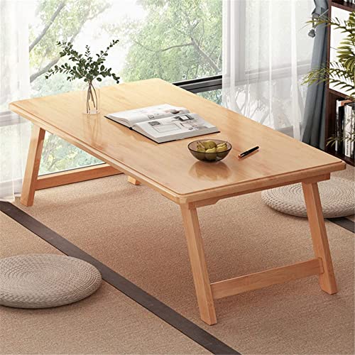 Folding Coffee Table, Bamboo Rectangular Table Coffee Center Table Art Craft Study Activity Table, Picnic Table, Entertainment Table for Home Living Room Balcony, Walnut