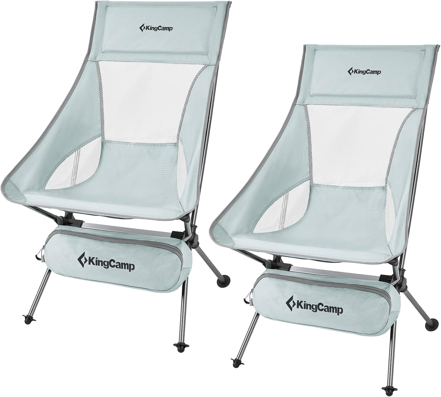 KingCamp Ultralight High Back Folding Camping Chairs Adults with Armrest, Upgrade All-Aluminum Alloy Bracket, 2 Pack Lightweight Camping Chair Camp Compact Portable Outdoors with Carry Bag