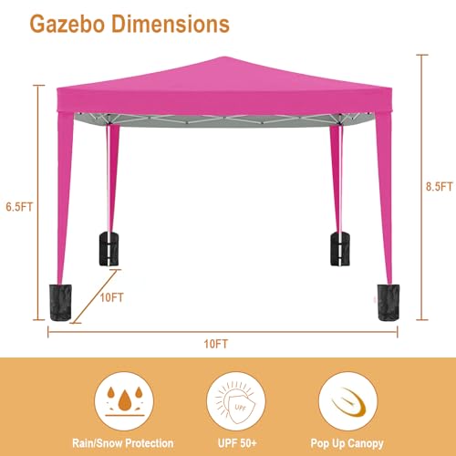 10x20 White Pop Up Canopy Tent Heavy Duty with 6 sidewalls Commercial Outdoor Party Tent Event Wedding Tents Instant Canopy Gazebo with Carry Bag UPF 50+ Waterproof Adjustable Height