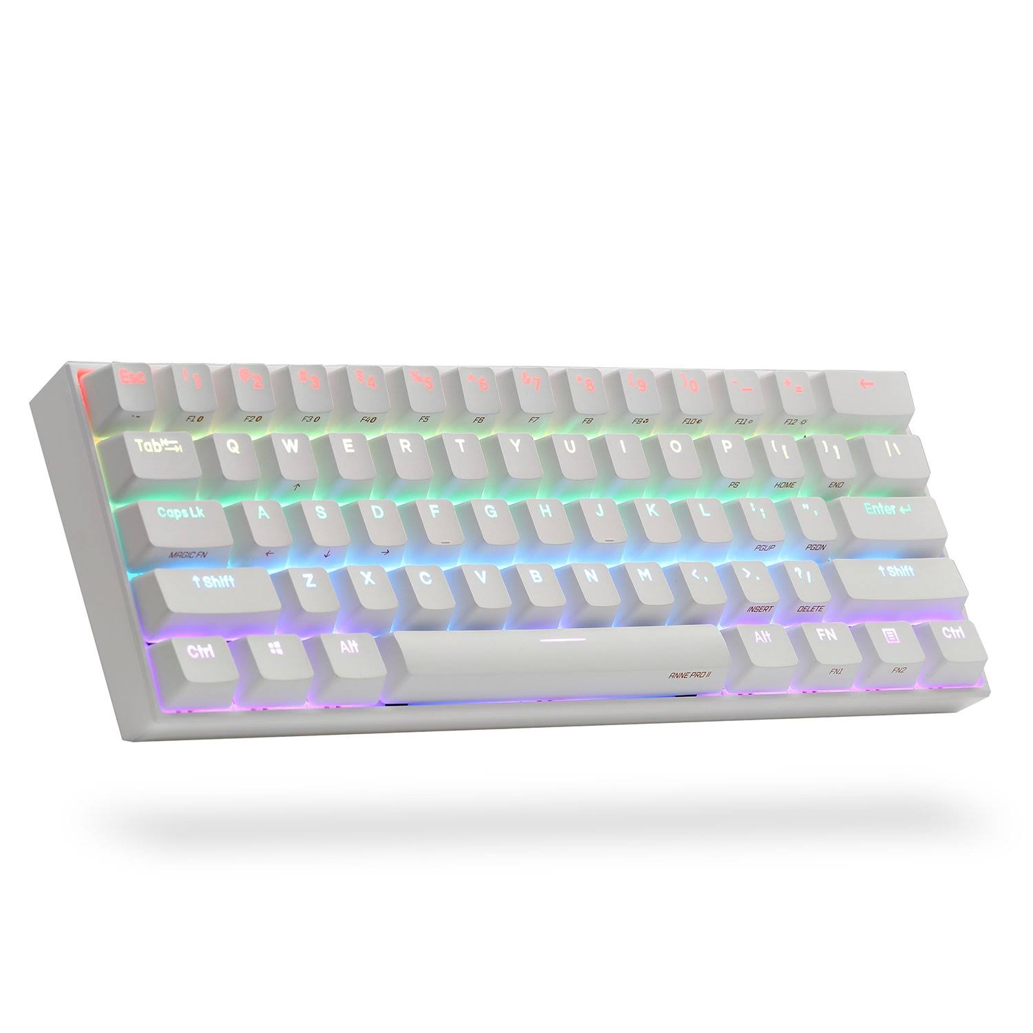 Anne Pro 2 60% Mechanical Keyboard, Bluetooth 5, US Layout Kailh Box Brown / White