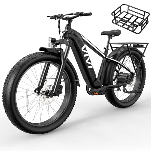 Vivi ACE01 Electric Bike for Adults, 26" x 4.0 Fat Tire Ebike, 1475W Peak Motor Torque Sensor Electric Mountain Bike, 25MPH Electric Bicycle with 48V 15AH Battery, Hydraulic Brake, UL 2849 Certified