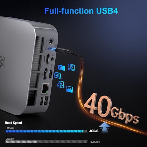 Beelink SER8 Mini PC AMD Ryzen 7 8745HS(Max 4.9GHz), 24GB DDR5 1TB PCIE4.0 SSD Mini Computer, AMD Radeon 780M Graphics 12 core 2600MHz Gaming PC,Triple Display USB4/DP/HDMI, 2.5G LAN Micro PC