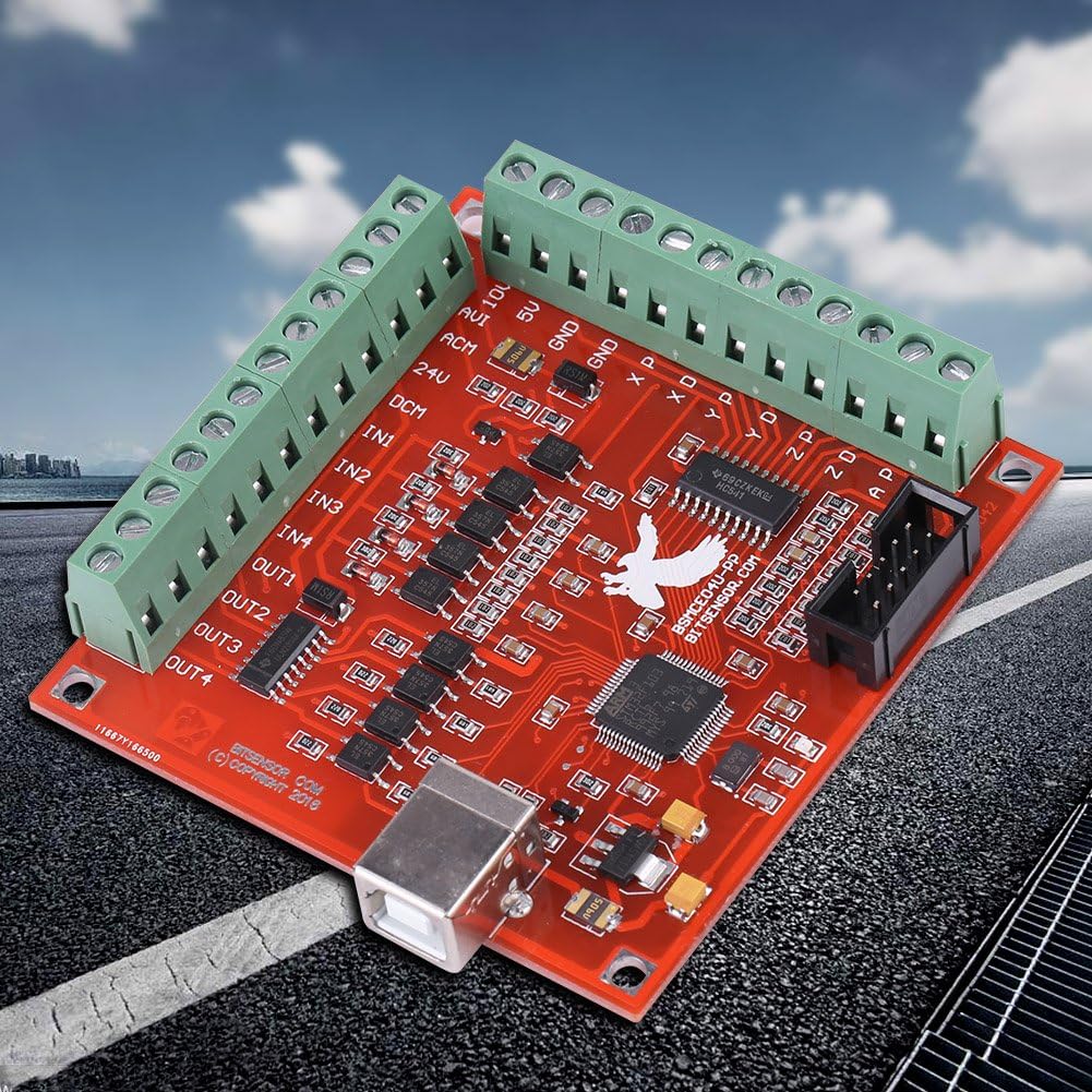 Wendry DIY CNC Controller Card, USB 4-Axis Linkage Mach3 Stepper Motor Motion Control Card, 100Khz Motion Controller Card Breakout Board for CNC Engraving