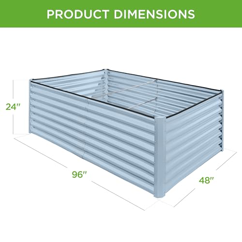 Best Choice Products 8x4x2ft Outdoor Metal Raised Garden Bed, Deep Root Planter Box for Vegetables, Flowers, Herbs, and Succulents w/ 478 Gallon Capacity - Gray