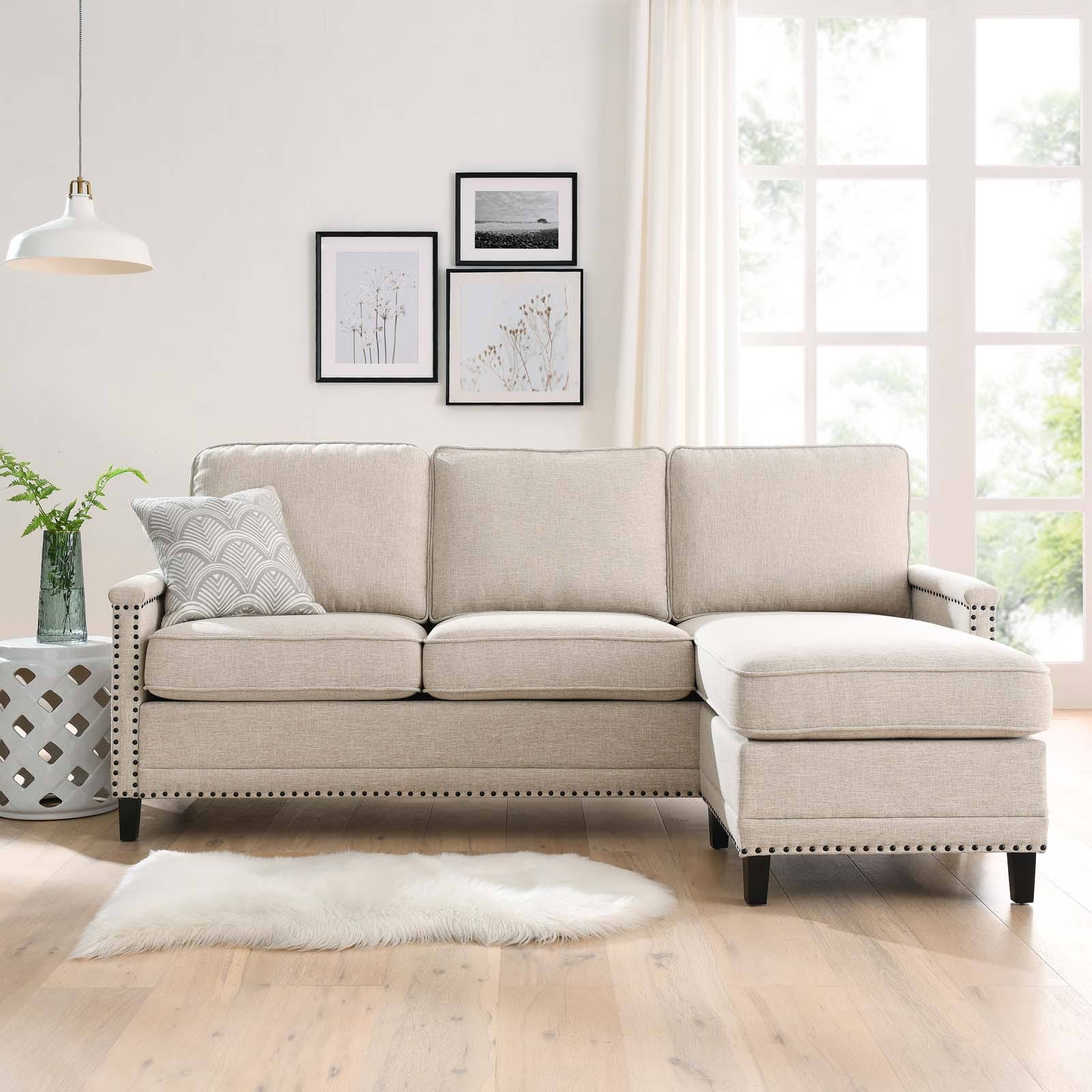 Ashton Upholstered Fabric Sectional Sofa Azure Modway