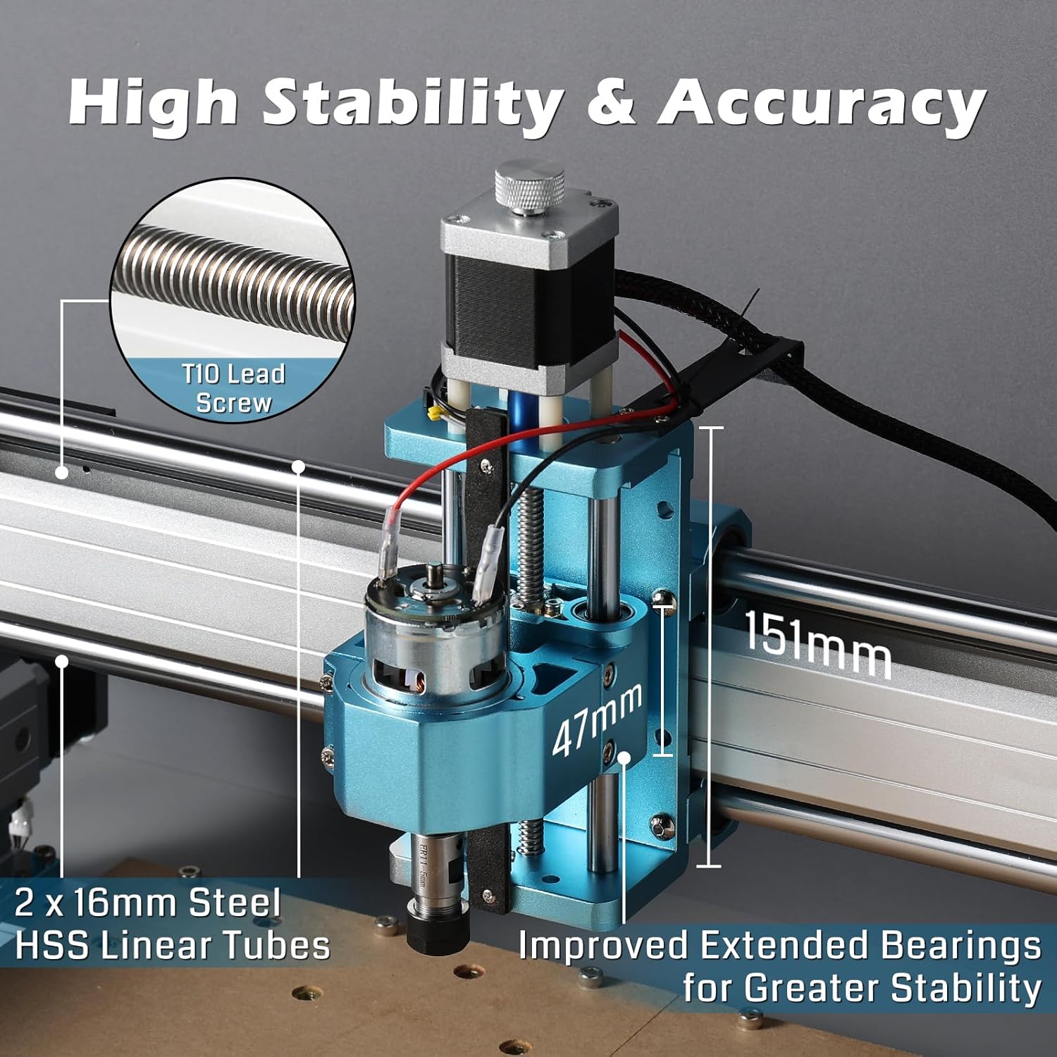 Genmitsu 4040-PRO CNC Machine & Compatible 1HP 65mm Diameter Palm Trimmer Router