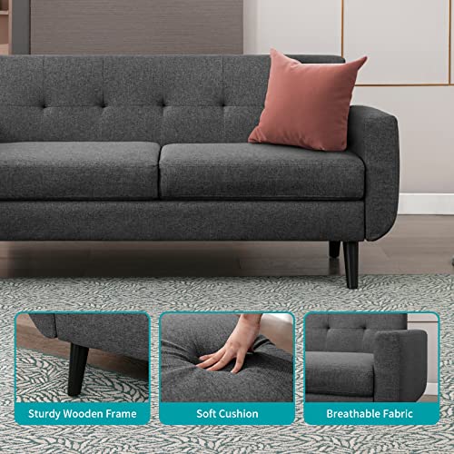 BALUS 68" W Sofa Couch, Upholstered Loveseat Sofa, Mid Century Modern Couch Button Tufted 2 Seater Love Seat Sofa for Living Room/Bedroom/Apartment/Small Space, Easy Assembly