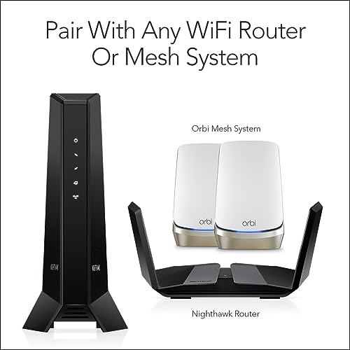 NETGEAR Nighthawk DOCSIS 3.1 Mid/high-Split Cable Modem (CM3000-1AZNAS) – Approved for Today’s Fastest Speeds - Works With all Cable Providers, Incl. Xfinity, Spectrum, Cox - Cable Plans up to 2.5Gbps