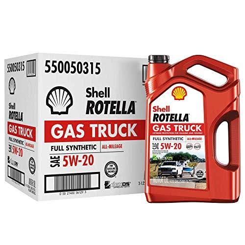 Shell Rotella GAS Truck Full Synthetic 5W-20 Motor Oil for Pickups and SUVs (5-Quart, Case of 3)