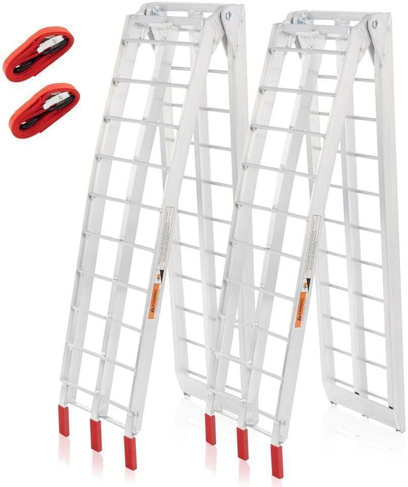 2pcs 7.5ft Folding Motorcycle Aluminum Arched ATV Loading Ramps