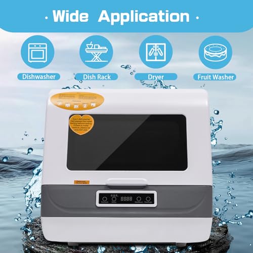 Portable Countertop Dishwasher 5 Wash Programs Streak-Free Deep Cleaning Automatic Dishwasher For Apartments Dormitories Boats & RVs